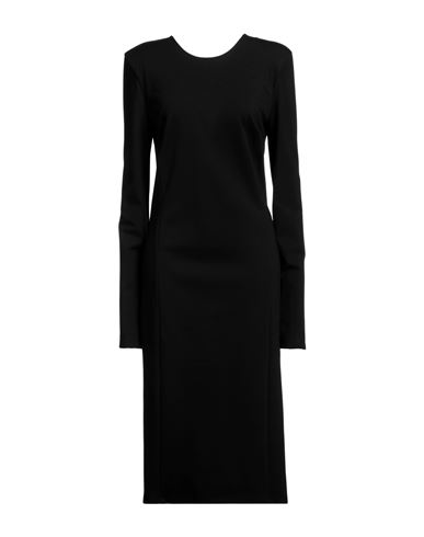Patrizia Pepe Woman Midi Dress Black Size 12 Viscose, Polyamide, Elastane, Polyester, Polyurethane