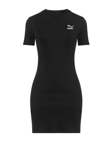 Puma Woman Mini Dress Black Size Xl Polyester, Cotton, Elastane