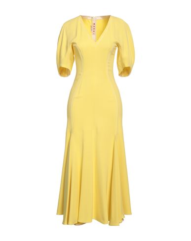 Shop Marni Woman Midi Dress Yellow Size 6 Viscose, Elastane
