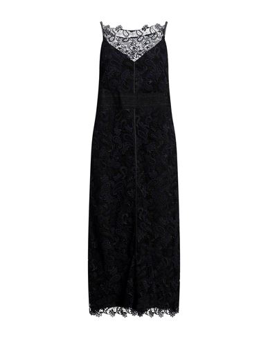 Shop Golden Goose Woman Midi Dress Black Size 4 Virgin Wool, Cotton, Polyester, Polyamide