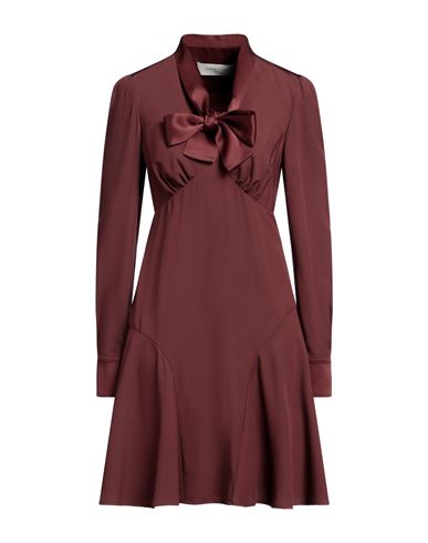 Shop Golden Goose Woman Mini Dress Cocoa Size 4 Acetate, Viscose In Brown