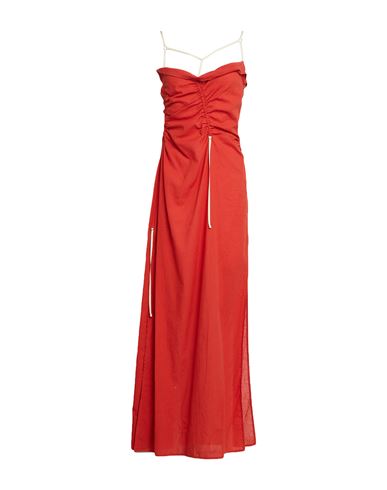 Jacquemus Woman Maxi Dress Rust Size 8 Cotton In Red
