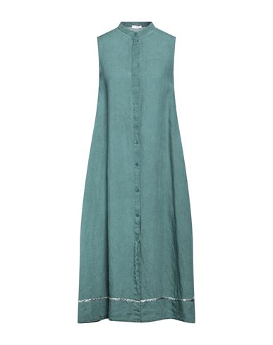 Shop Rossopuro Woman Midi Dress Green Size S Linen