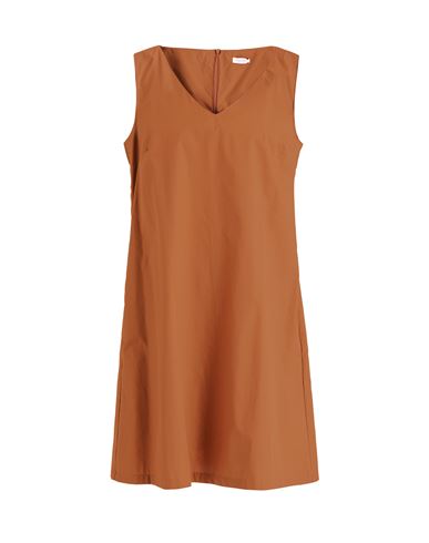 Shop Rossopuro Woman Mini Dress Brown Size L Cotton