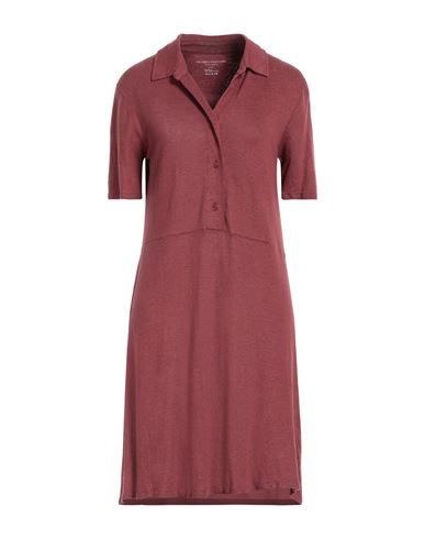 Majestic Filatures Woman Mini Dress Garnet Size 1 Linen, Elastane In Burgundy