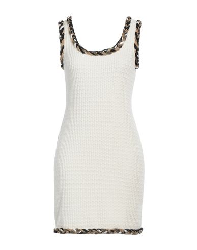 Moschino Woman Mini Dress Off White Size 8 Virgin Wool, Polyamide, Viscose, Polyester
