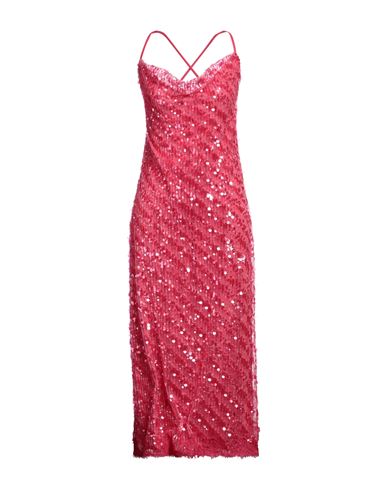 Ermanno Firenze Woman Maxi Dress Fuchsia Size 8 Polyester, Cotton, Polyamide In Pink