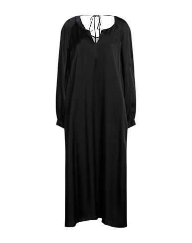 Semicouture Woman Midi Dress Black Size 4 Acetate, Silk In Black