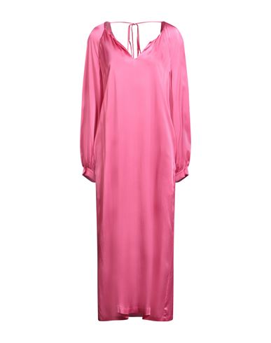 Semicouture Woman Midi Dress Fuchsia Size 6 Acetate, Silk In Pink
