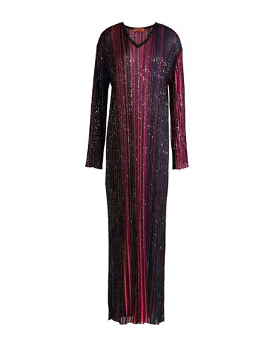Missoni Woman Maxi Dress Purple Size 6 Viscose, Polyamide, Polyester, Metal In Purple