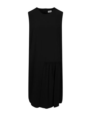 Shop Ferragamo Sleeveless Pleated Silk Dress Woman Midi Dress Black Size 10 Silk