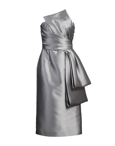 Alberta Ferretti Woman Midi Dress Grey Size 6 Polyester, Silk, Polyamide, Elastane In Grey