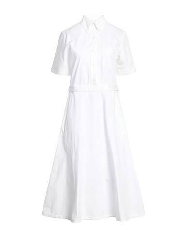 Thom Browne Woman Midi Dress White Size 6 Cotton In White