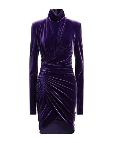Shop Alexandre Vauthier Woman Mini Dress Dark Purple Size 6 Polyester, Elastane