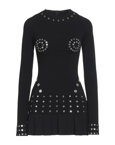 Shop Off-white Woman Mini Dress Black Size 6 Viscose, Polyamide, Polyester, Polyurethane, Brass