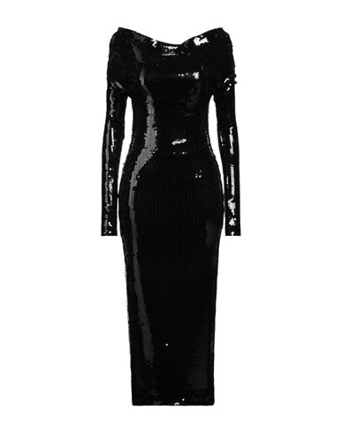 Shop Alexandre Vauthier Woman Midi Dress Black Size 10 Polyester, Elastane