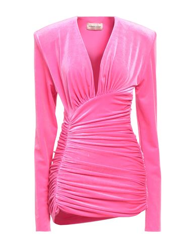 Shop Alexandre Vauthier Woman Mini Dress Fuchsia Size 8 Polyester, Elastane In Pink