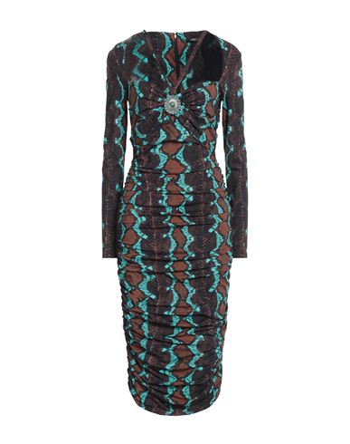 Shop Roberto Cavalli Woman Midi Dress Cocoa Size 8 Polyamide, Elastane In Brown