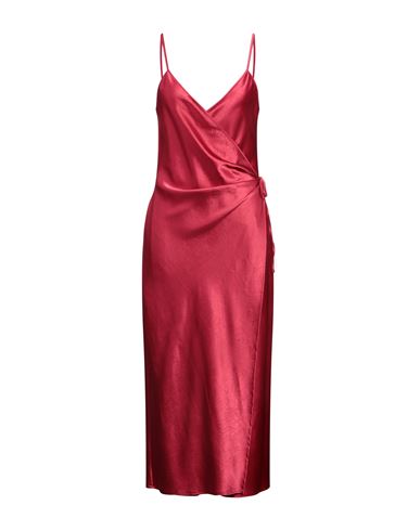 Erika Cavallini Woman Midi Dress Burgundy Size 6 Triacetate, Polyester In Red