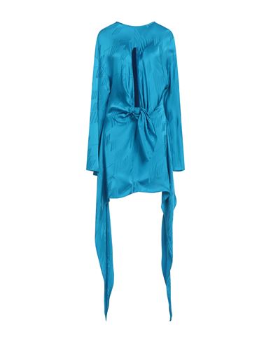 Shop Attico The  Woman Mini Dress Azure Size 6 Viscose In Blue