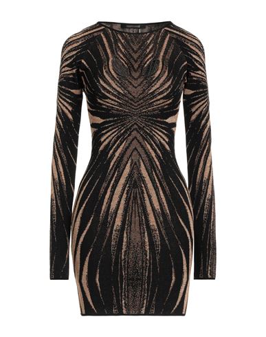 Shop Roberto Cavalli Woman Mini Dress Black Size 6 Viscose, Metallic Fiber, Polyester