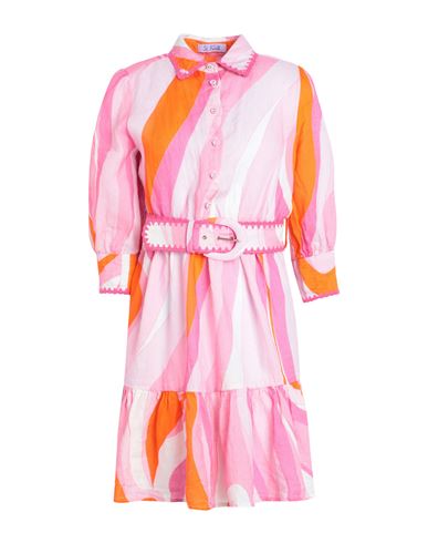 Mc2 Saint Barth Daisi Woman Mini Dress Pink Size L Linen