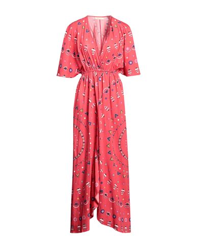 Mes Demoiselles Woman Maxi Dress Coral Size 1 Cotton In Red