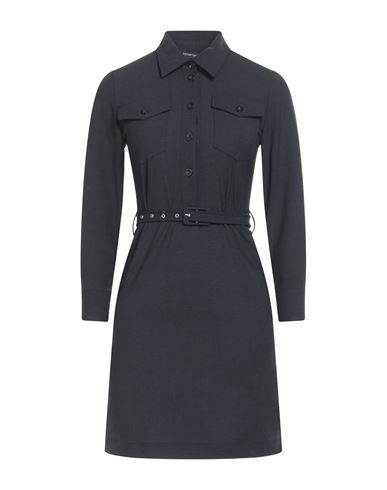 Department 5 Woman Mini Dress Midnight Blue Size 6 Polyester, Virgin Wool, Elastane