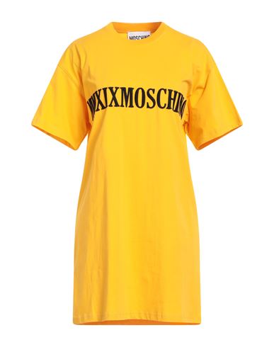Shop Moschino Woman Mini Dress Ocher Size 4 Cotton In Yellow