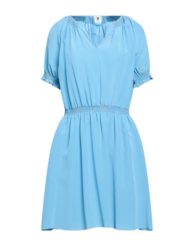M Missoni Woman Mini Dress Light Blue Size 6 Silk