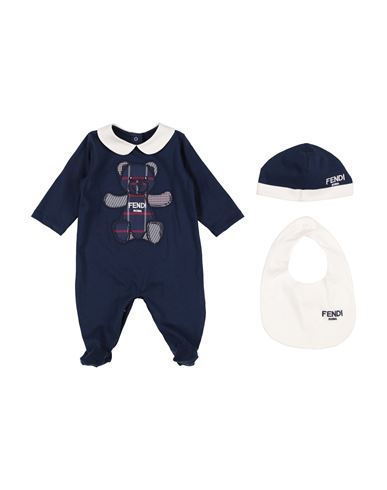 Shop Fendi Newborn Boy Baby Jumpsuits & Overalls Navy Blue Size 3 Cotton, Lyocell, Polyester