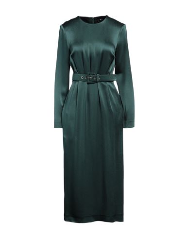 Shop Rochas Woman Midi Dress Dark Green Size 6 Acetate, Viscose