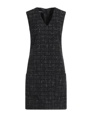 Shop Rochas Woman Mini Dress Black Size 8 Polyester, Acrylic, Cotton, Metallic Fiber
