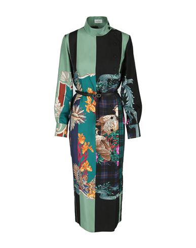 Shop Ferragamo Mandarin Collar Maxi Silk Dress Woman Maxi Dress Multicolored Size 4 Silk In Fantasy