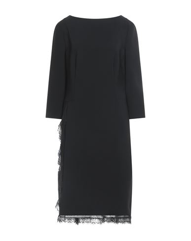 Shop Alberta Ferretti Woman Midi Dress Black Size 12 Polyester, Polyurethane, Silk