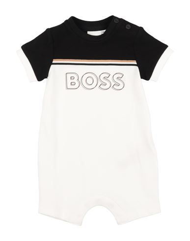 Hugo Boss Boss Newborn Boy Baby Jumpsuits & Overalls White Size 3 Cotton, Elastane