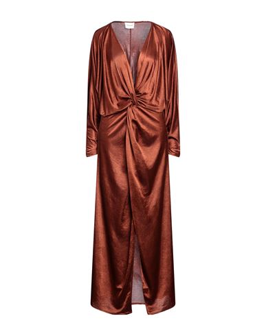 Shop Mariuccia Woman Maxi Dress Rust Size M Polyester In Red