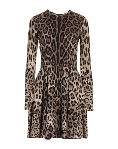 Shop Dolce & Gabbana Woman Mini Dress Beige Size 4 Viscose, Elastane