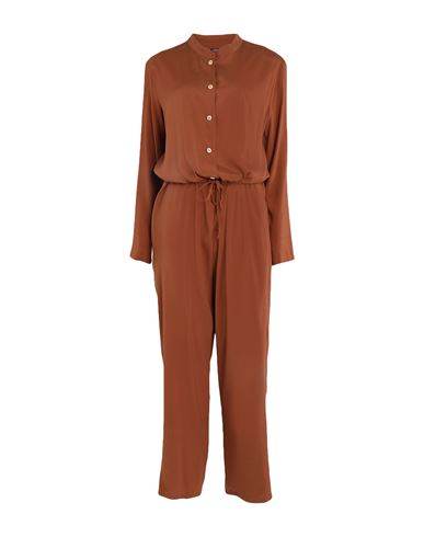 Shop Laura Urbinati Woman Jumpsuit Brown Size 10 Silk, Elastane