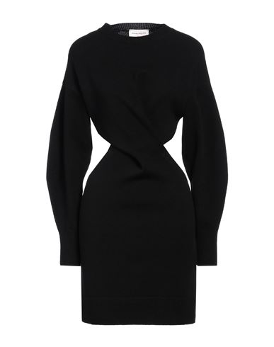 Shop Alexander Mcqueen Woman Mini Dress Black Size M Wool, Cashmere