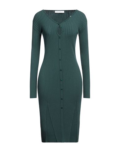 Shop Simona Corsellini Woman Midi Dress Military Green Size 4 Viscose, Polyester