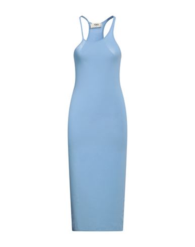 Shop Fendi Woman Midi Dress Sky Blue Size 6 Viscose, Polyester, Polyamide