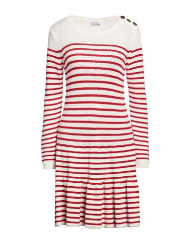 Shop Red Valentino Woman Mini Dress Ivory Size L Virgin Wool In White