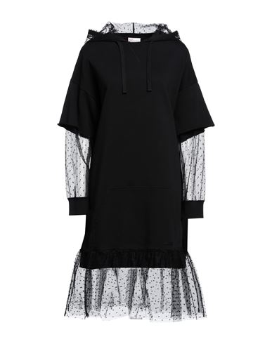 RED VALENTINO RED VALENTINO WOMAN MIDI DRESS BLACK SIZE S COTTON, ELASTANE