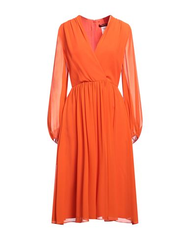 Max Mara Studio Woman Midi Dress Orange Size 10 Silk