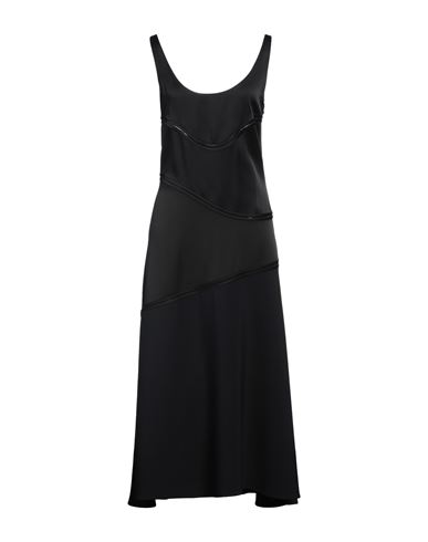 Shop Jil Sander Woman Midi Dress Black Size 6 Acetate, Viscose