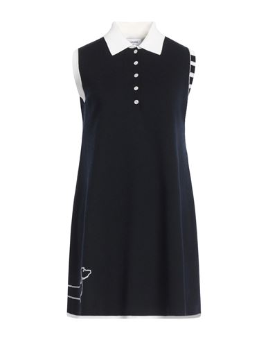 Thom Browne Woman Mini Dress Midnight Blue Size 6 Virgin Wool, Polyamide, Elastane In Black