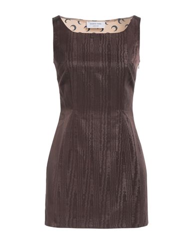 Shop Marine Serre Woman Mini Dress Cocoa Size 6 Recycled Polyester, Polyester, Recycled Polyamide In Brown