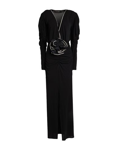 Simona Corsellini Woman Maxi Dress Black Size 4 Viscose, Polyester In Black
