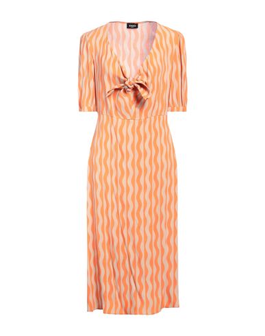 Emme By Marella Woman Midi Dress Orange Size 10 Viscose